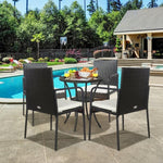 4 Pieces Patio Wicker Rattan Dining Set