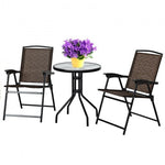 Bistro 3 Pieces Round Table and Folding Chairs