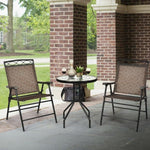 Bistro 3 Pieces Round Table and Folding Chairs