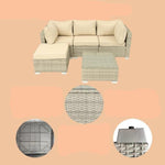 Patio Furniture Set 5 Pieces Wicker Sofa